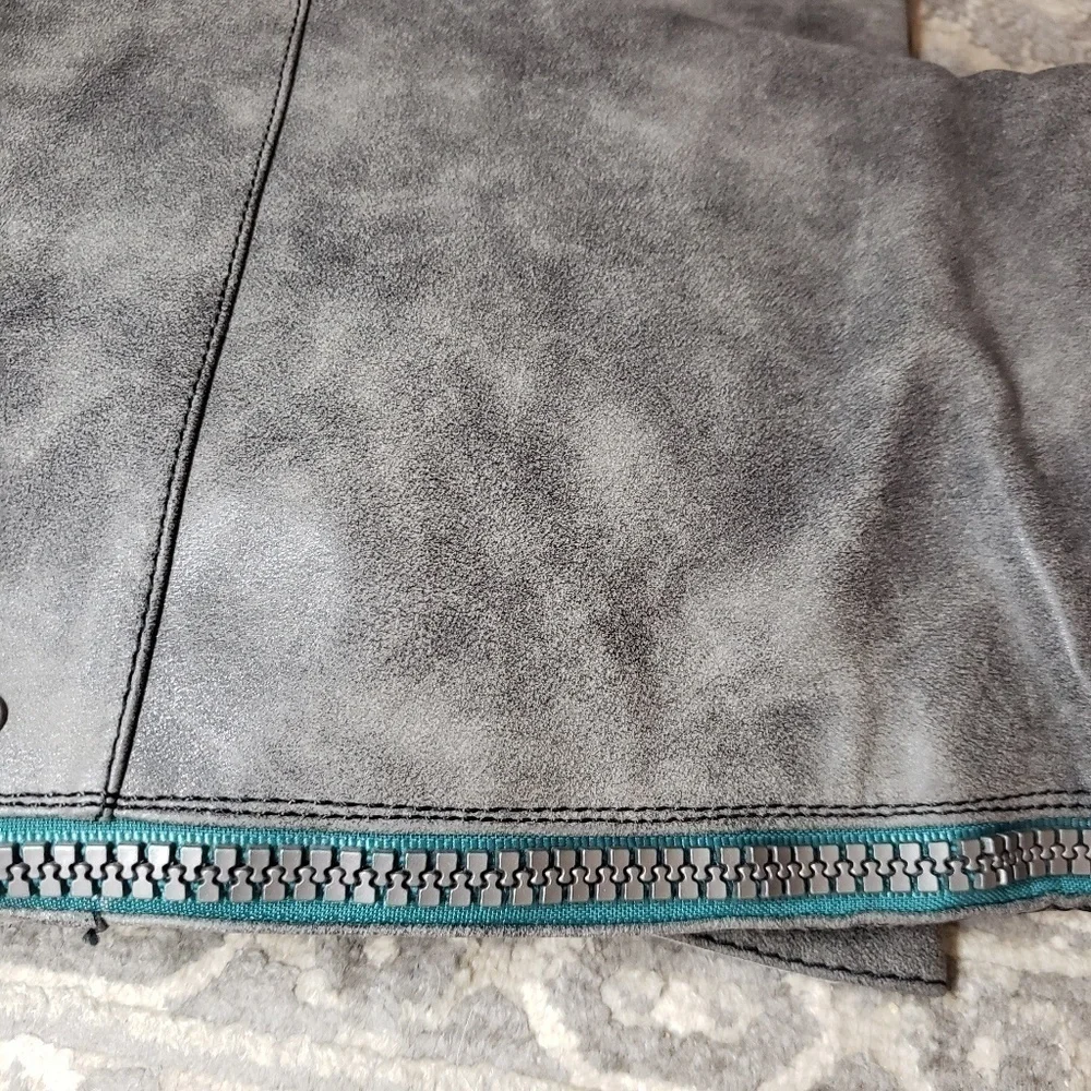 Grey Boots distressed zippered high boots